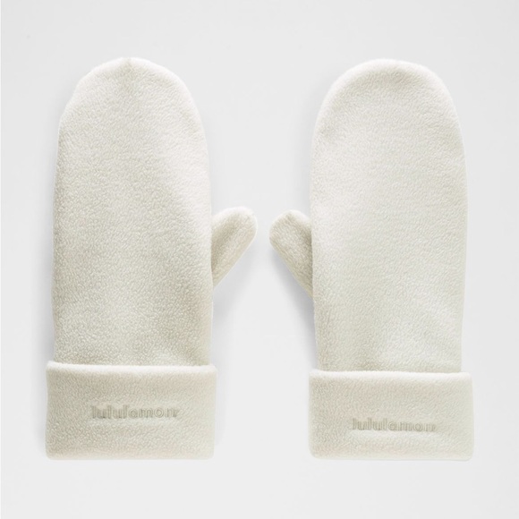 Fleece Mittens In Bone - Picture 4 of 4